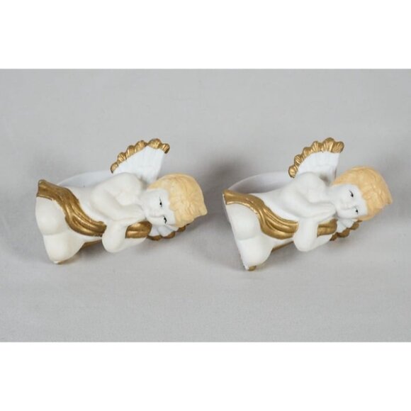 Vintage World Bazaar Hand Painted Porcelain Angel Napkin Rings ~ Set of 4 - Picture 10 of 10